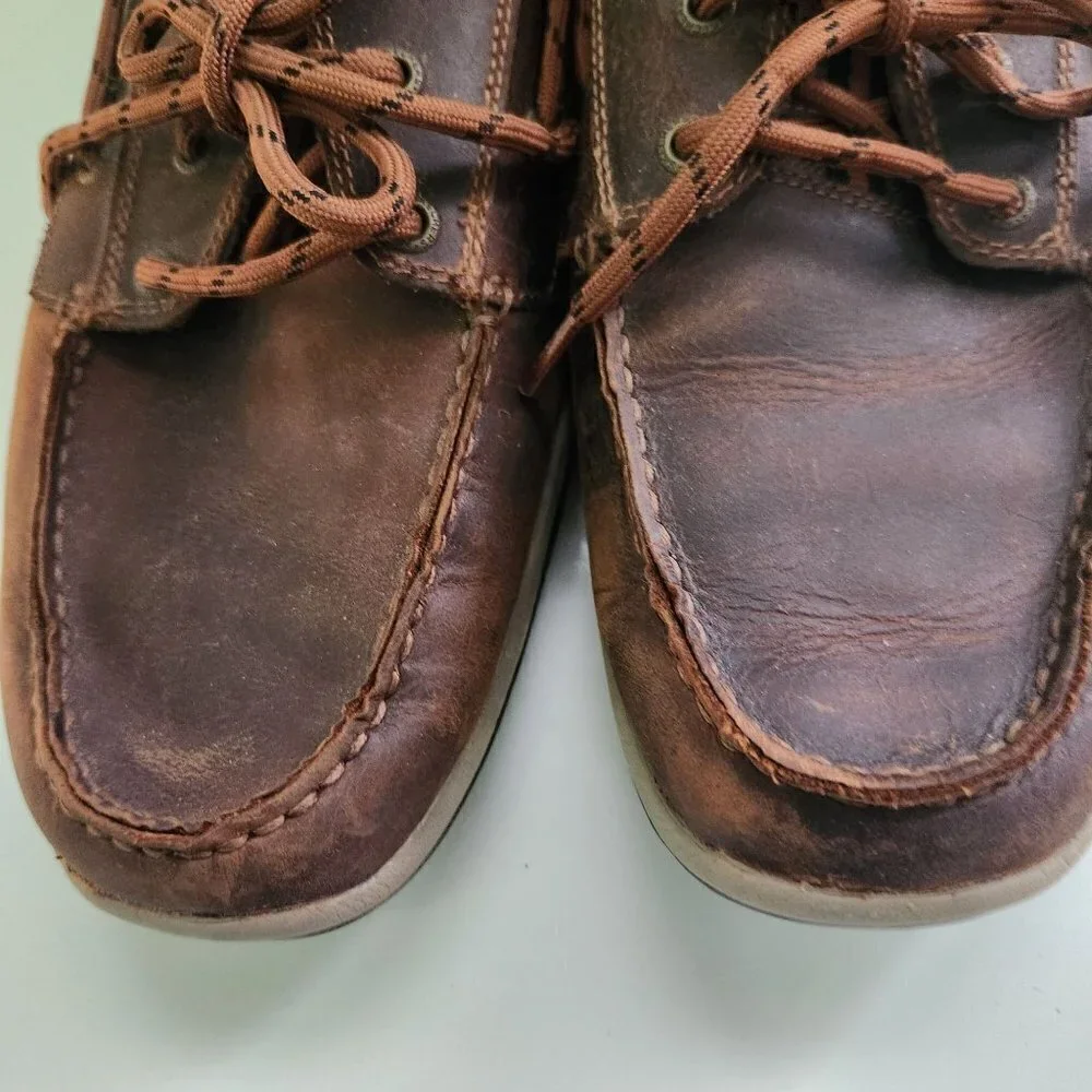 Skechers Relax Fit Memory Foam Leather Boat Shoes Size 12